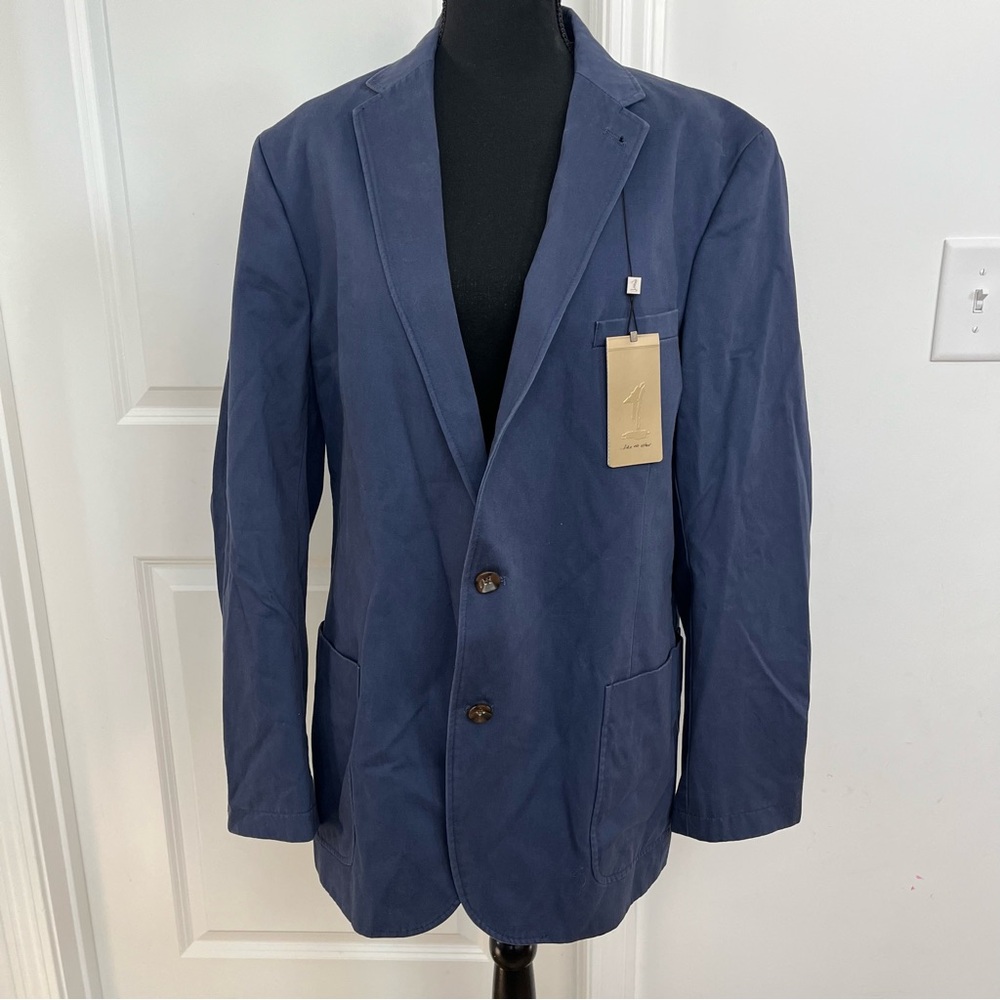 1 Like No Other Blue Cotton Blazer‎ Sz 44L Two Button Sport Coat